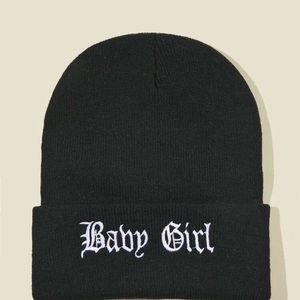 Baby girl black beanie